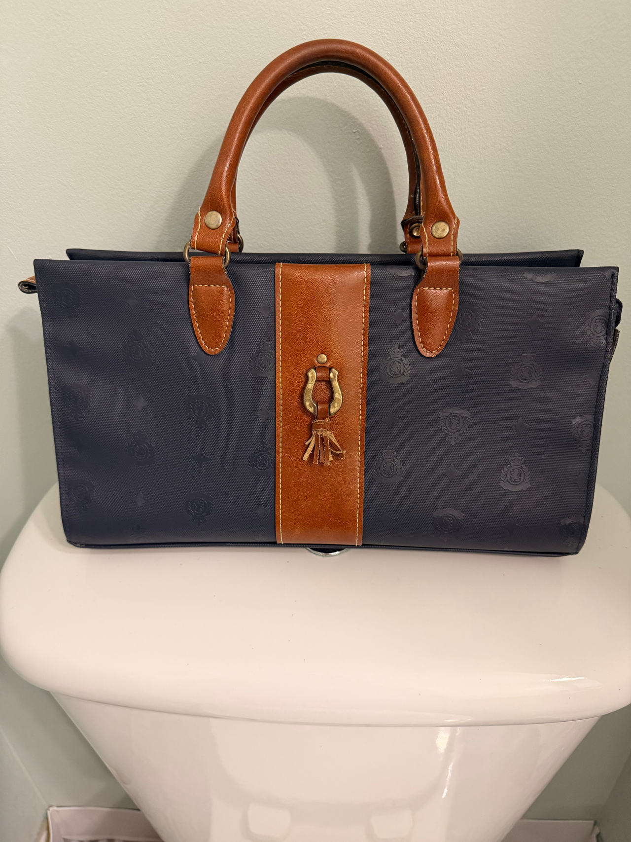 Liz Claiborne Vintage Monogram Satchel Bag