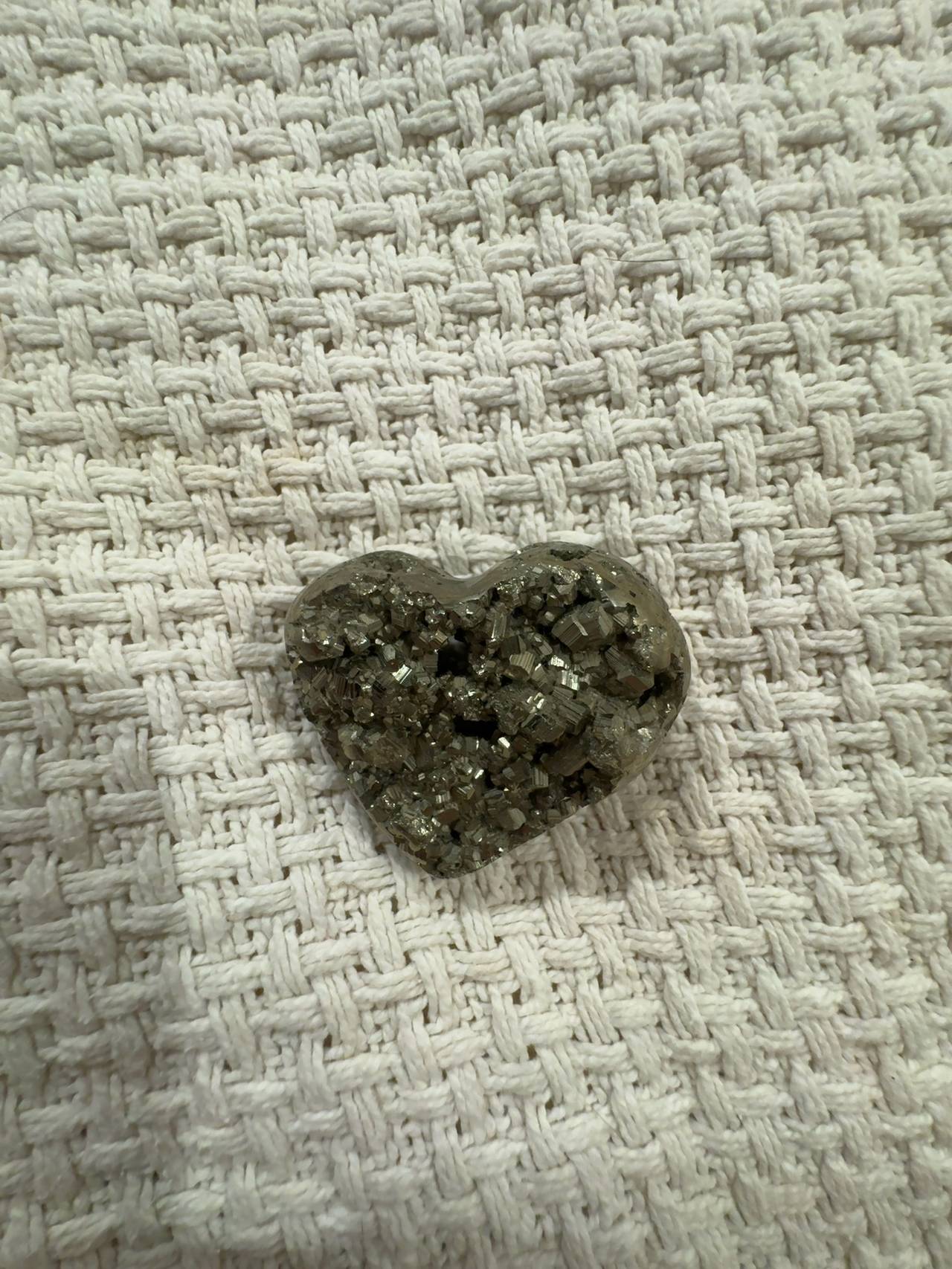 Pyrite Heart Gold Mineral Decorative Stone