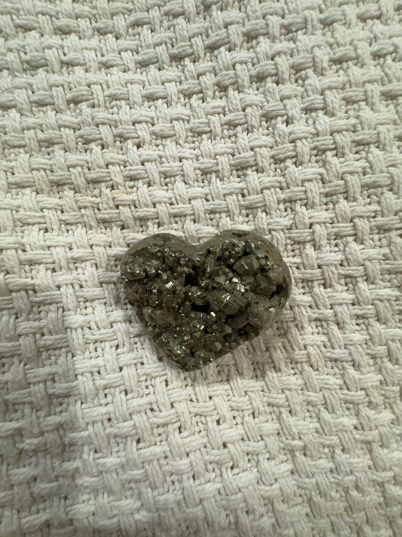 Pyrite Heart Gold Mineral Decorative Stone