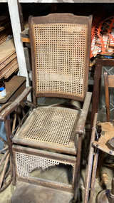 Antique Oak and Cane Wheelchair - Image 1