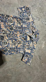 Oakton Limited Hawaiian Brown and Navy Baggy Button Up - Image 4