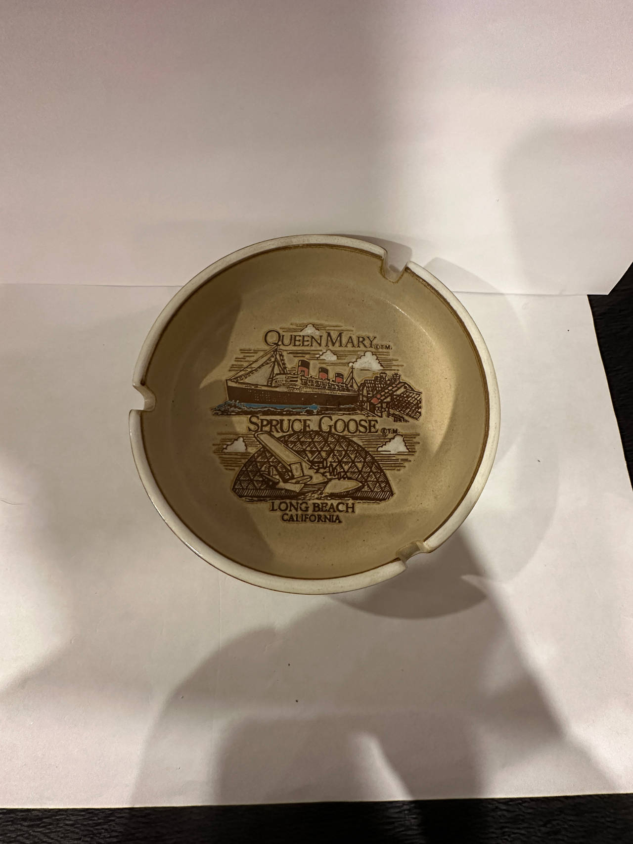 Vintage Queen Mary & Spruce Goose Souvenir Ashtray