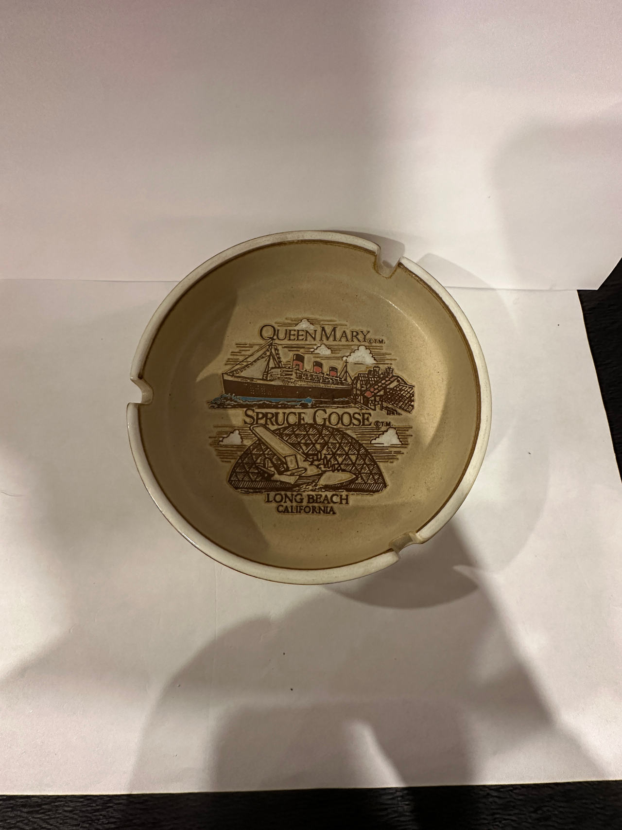 Vintage Queen Mary & Spruce Goose Souvenir Ashtray