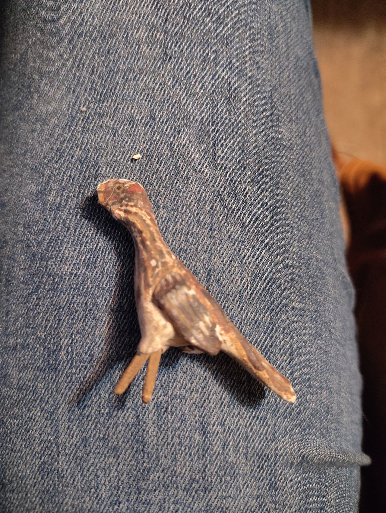 Hand-Carved Wooden Bird Figurine