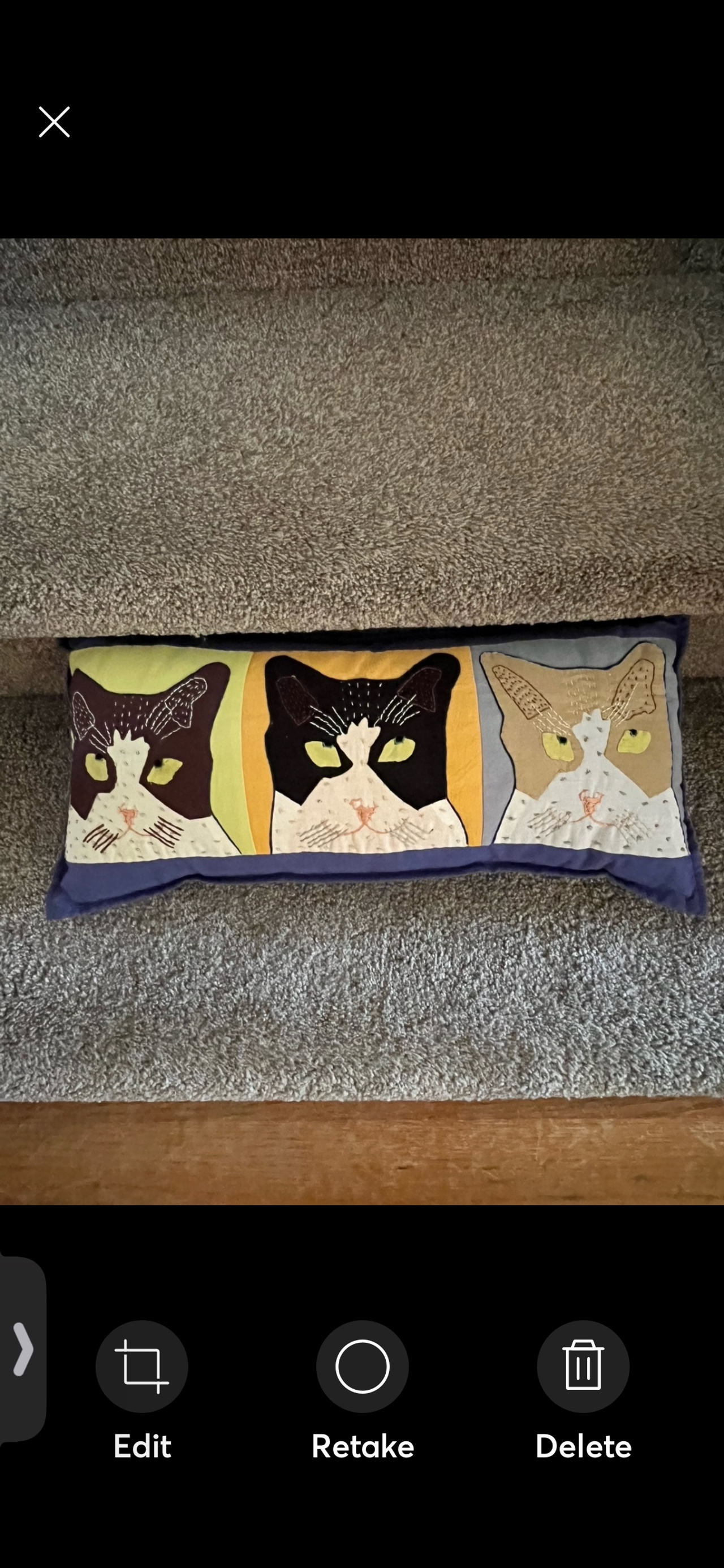 Natural Habitat Three Cat Face Lumbar Pillow