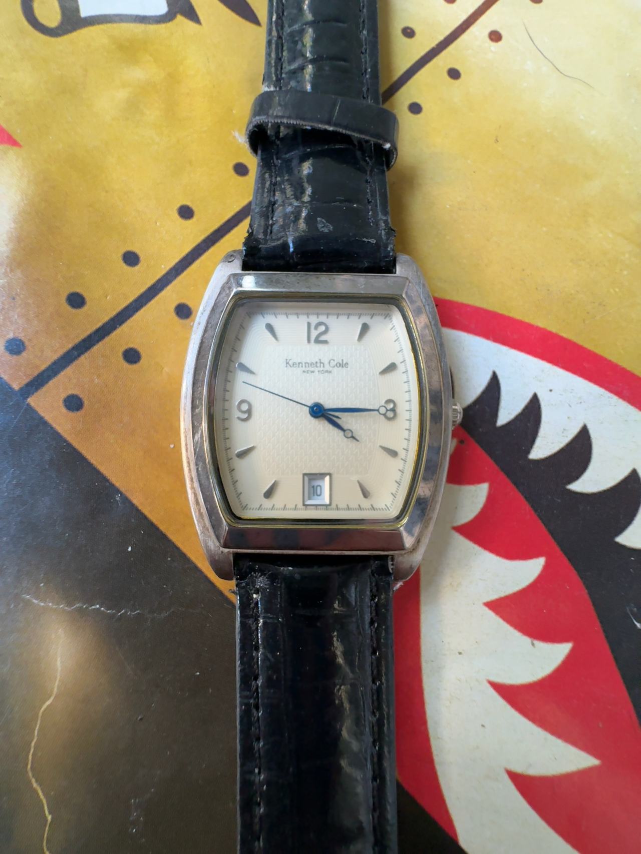 Kenneth Cole KC1011 Brown Leather Tonneau Watch