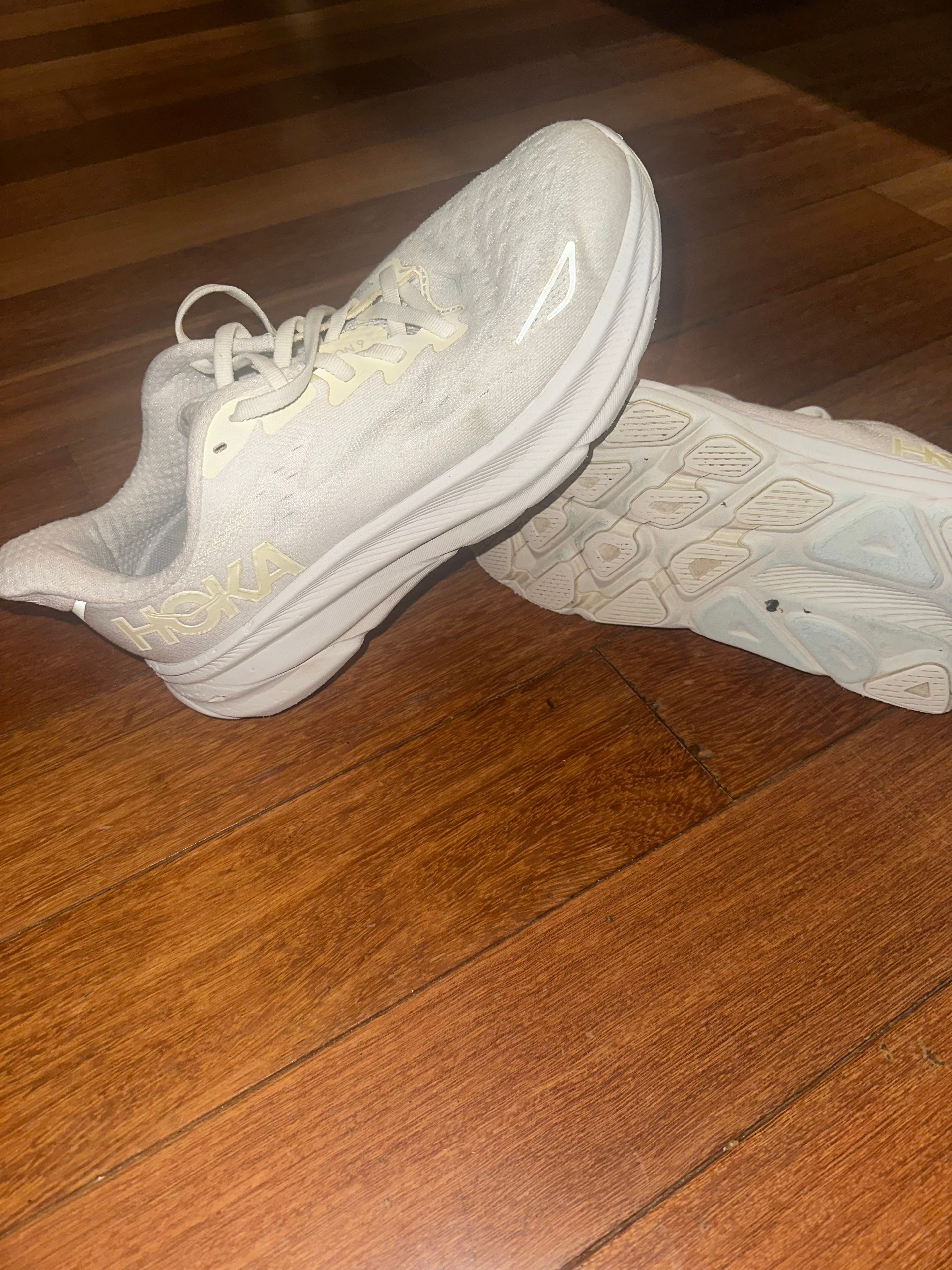 Hoka Clifton 9 Women's White Running Shoe - Image 2