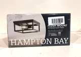 Hampton Bay 12.5 in. 2-Light Distressed Black Flush Mount - Image 1