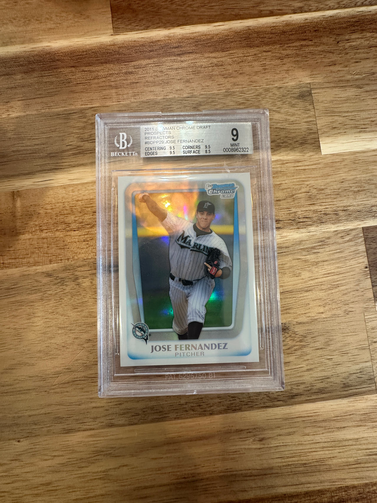 2011 Bowman Chrome Draft Jose Fernandez Refractor #BDPP29 BGS 9