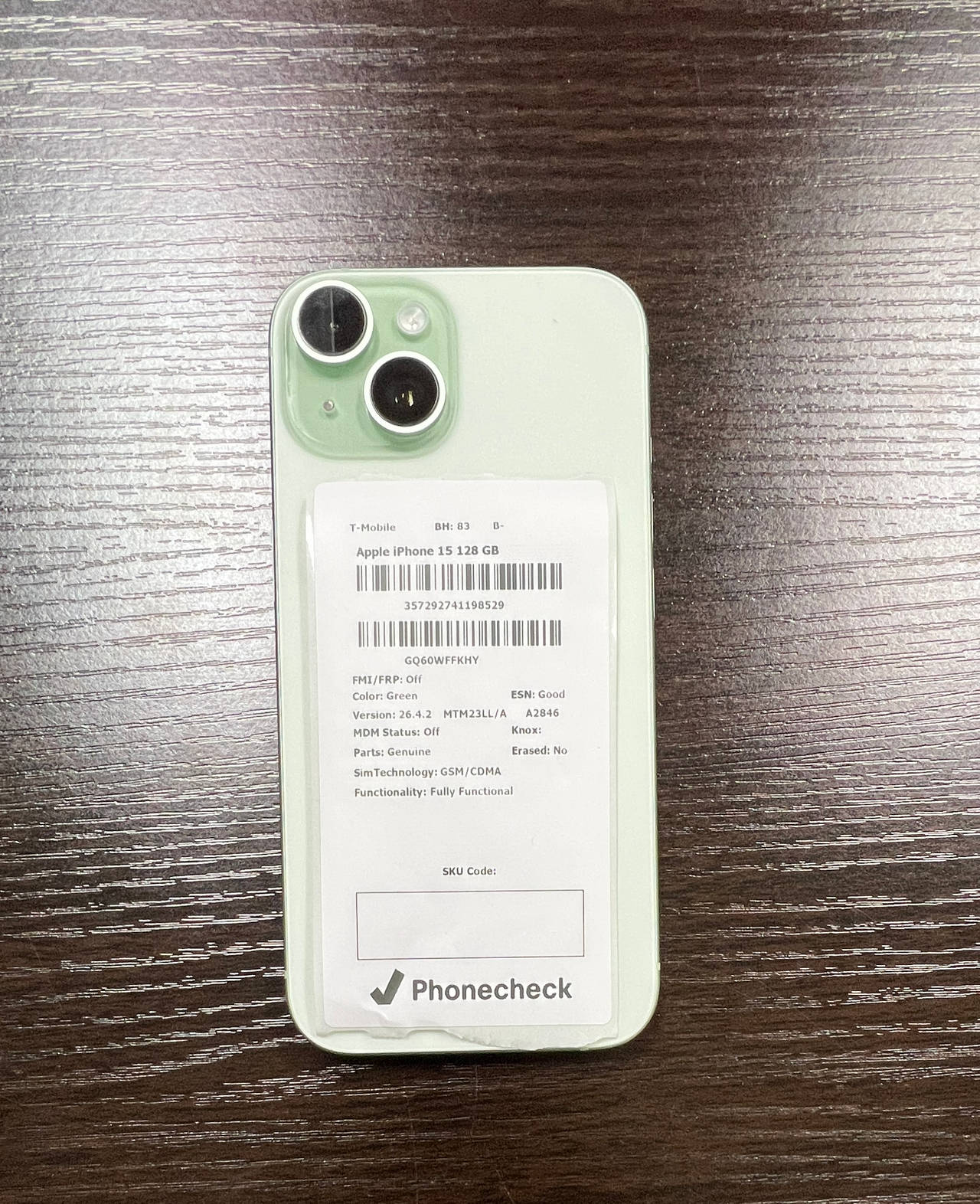 Apple iPhone 15 128GB Green (T-Mobile)