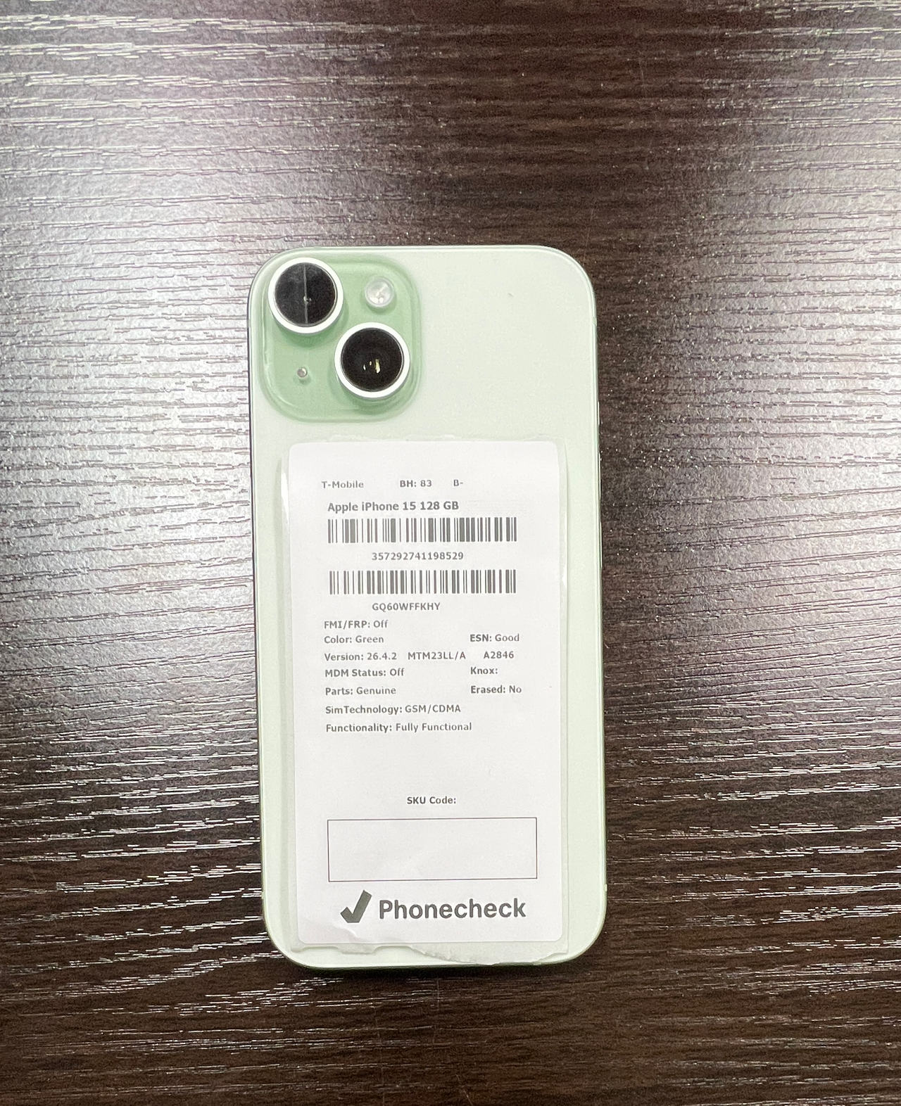 Apple iPhone 15 128GB Green (T-Mobile)