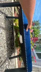 Navy Blue Tufted Velvet Bench - Image 4
