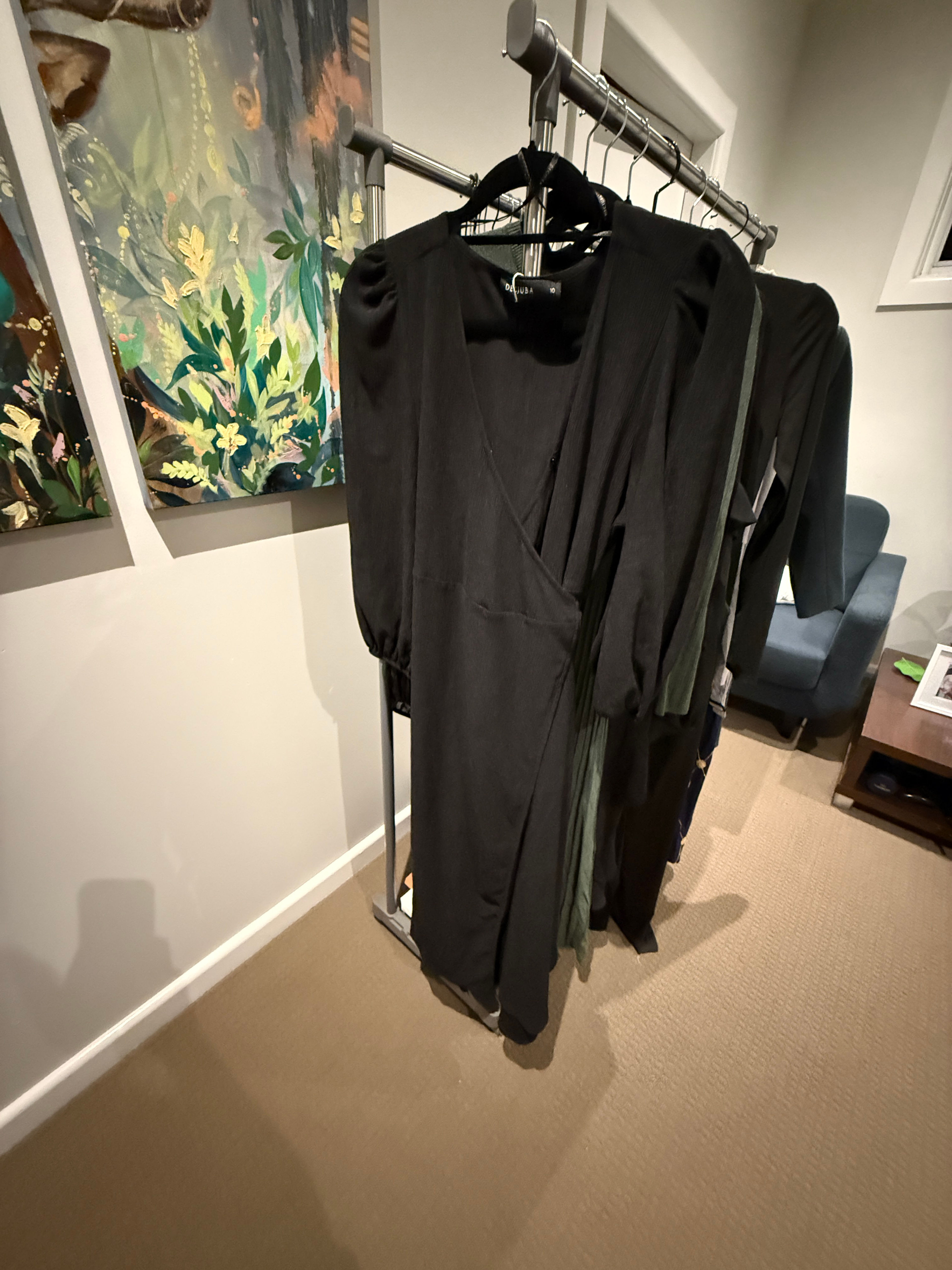 Decujba Blk wrap dress 
Size 10

