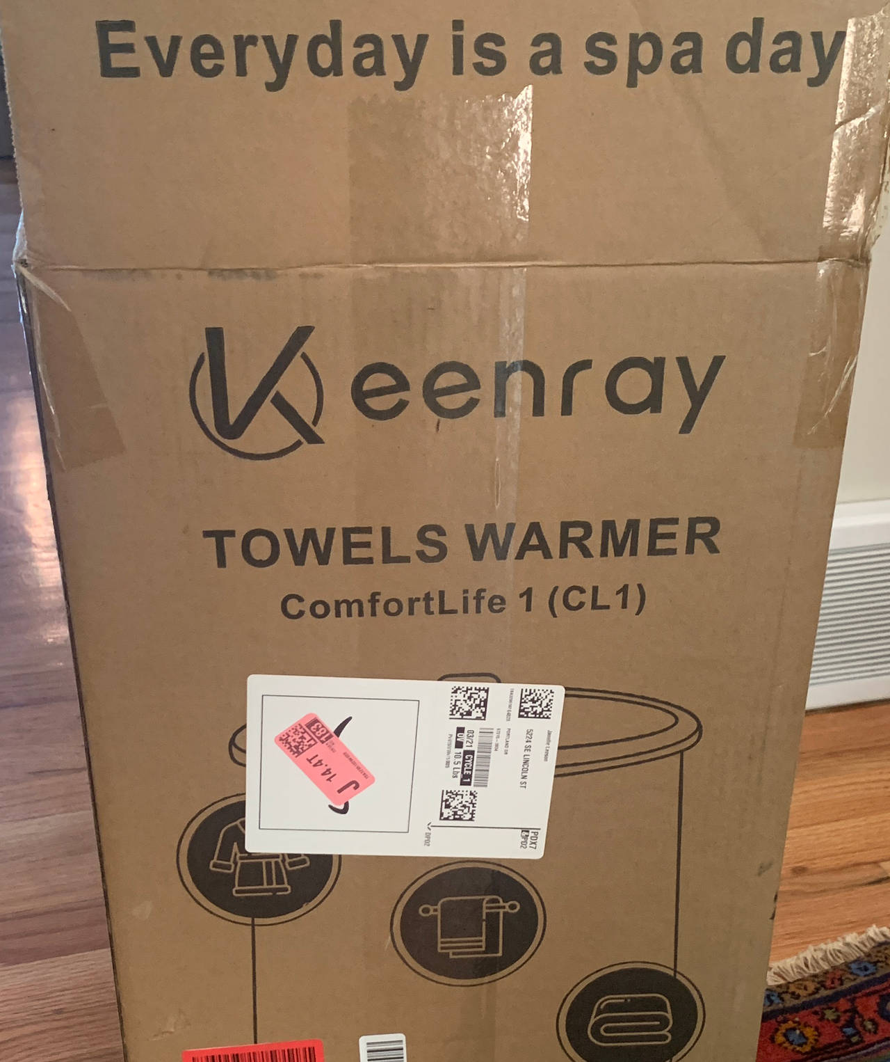 (New) Keenray Luxury Bucket Towel Warmer, ComfortLife CL1