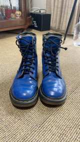Dr. Martens 1460 Blue Leather Boots - Image 1