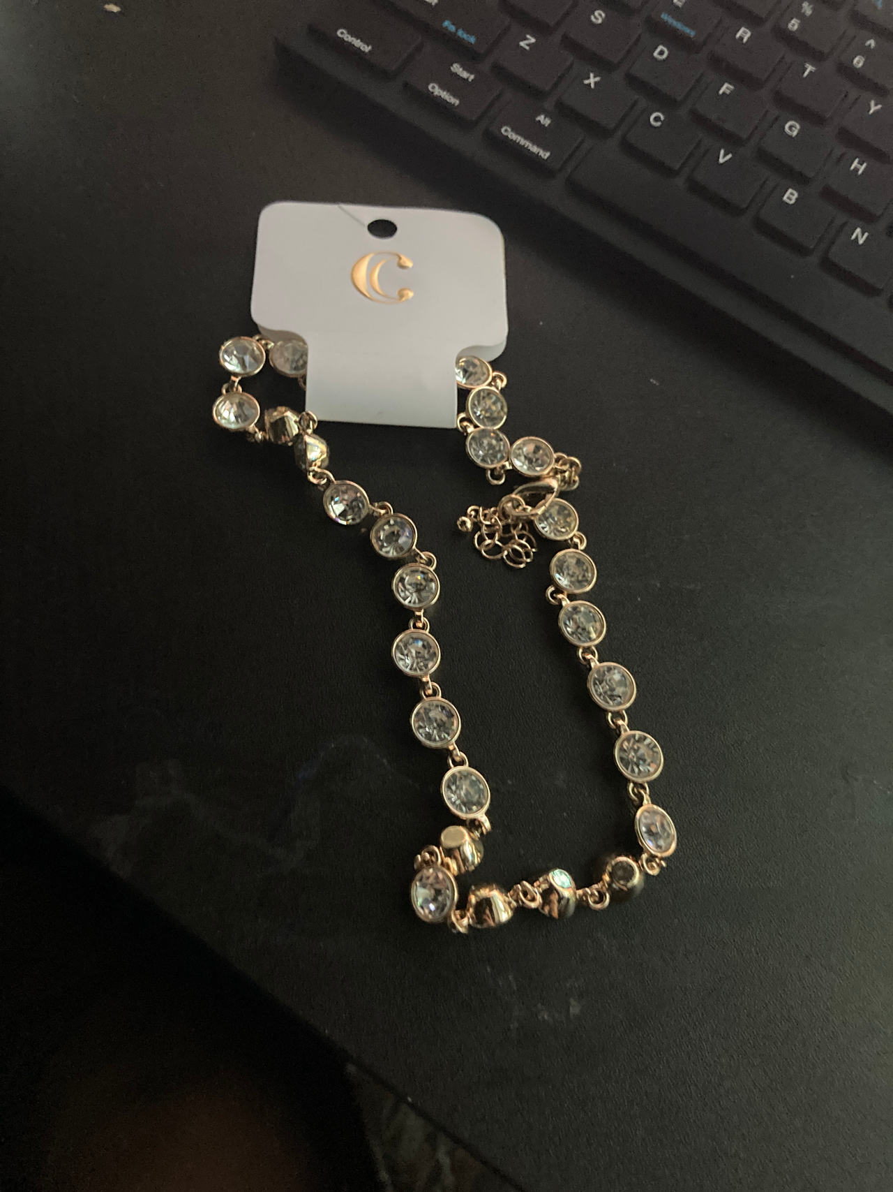C&C Gold-Tone Crystal Station Necklace