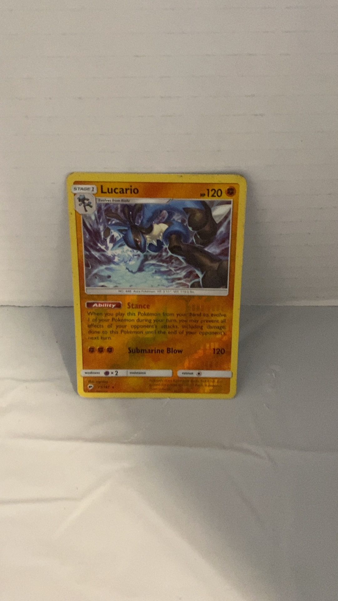 Pokemon Lucario Burning Shadows Holo Rare Card #71
