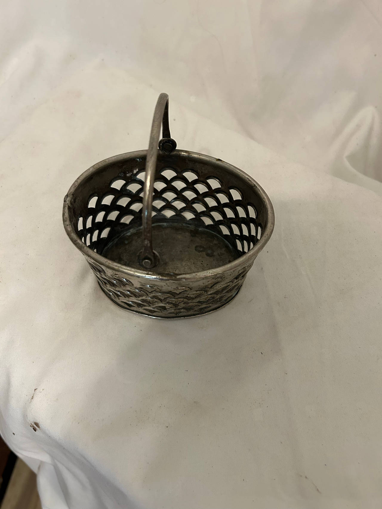 Department 56 Vintage Silverplate Pierced Basket