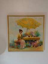 John Adamos Manol "Flower Vendor" Oil Painting - Image 7
