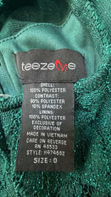 Green Sparkly Lace High-Low Homecoming Dress Size 0 - Image 3