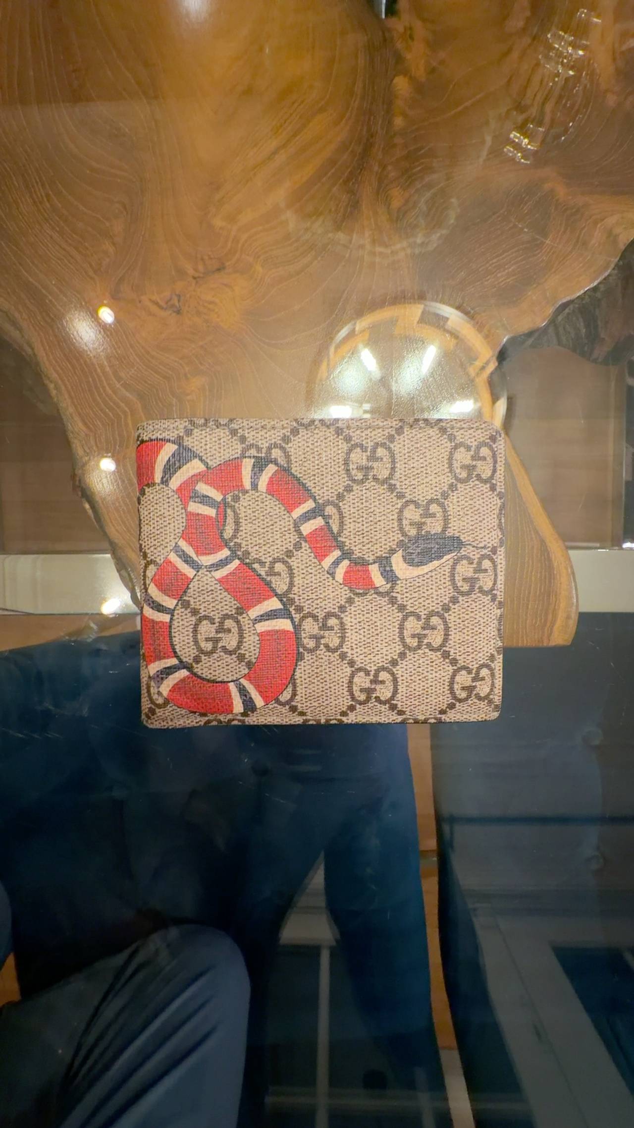 Gucci GG Supreme Kingsnake Bifold Wallet Beige