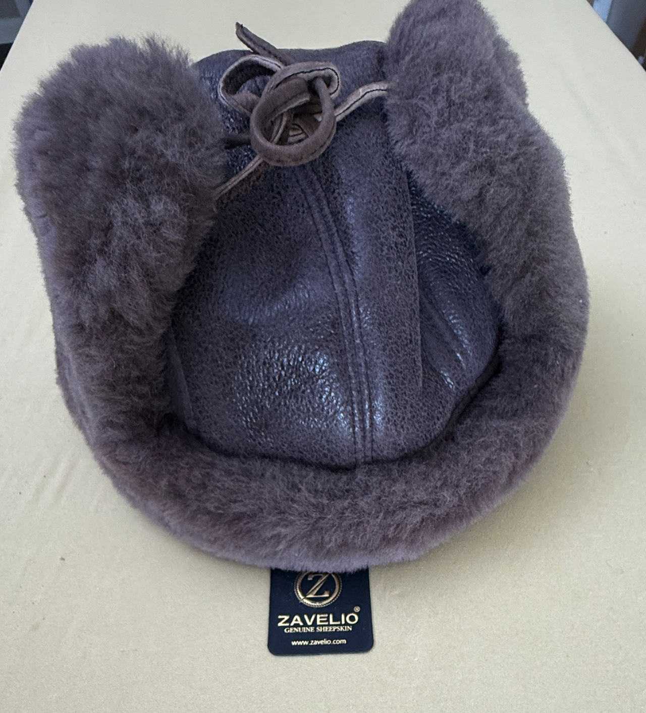 Zavelio Genuine Sheepskin Leather Trapper Hat