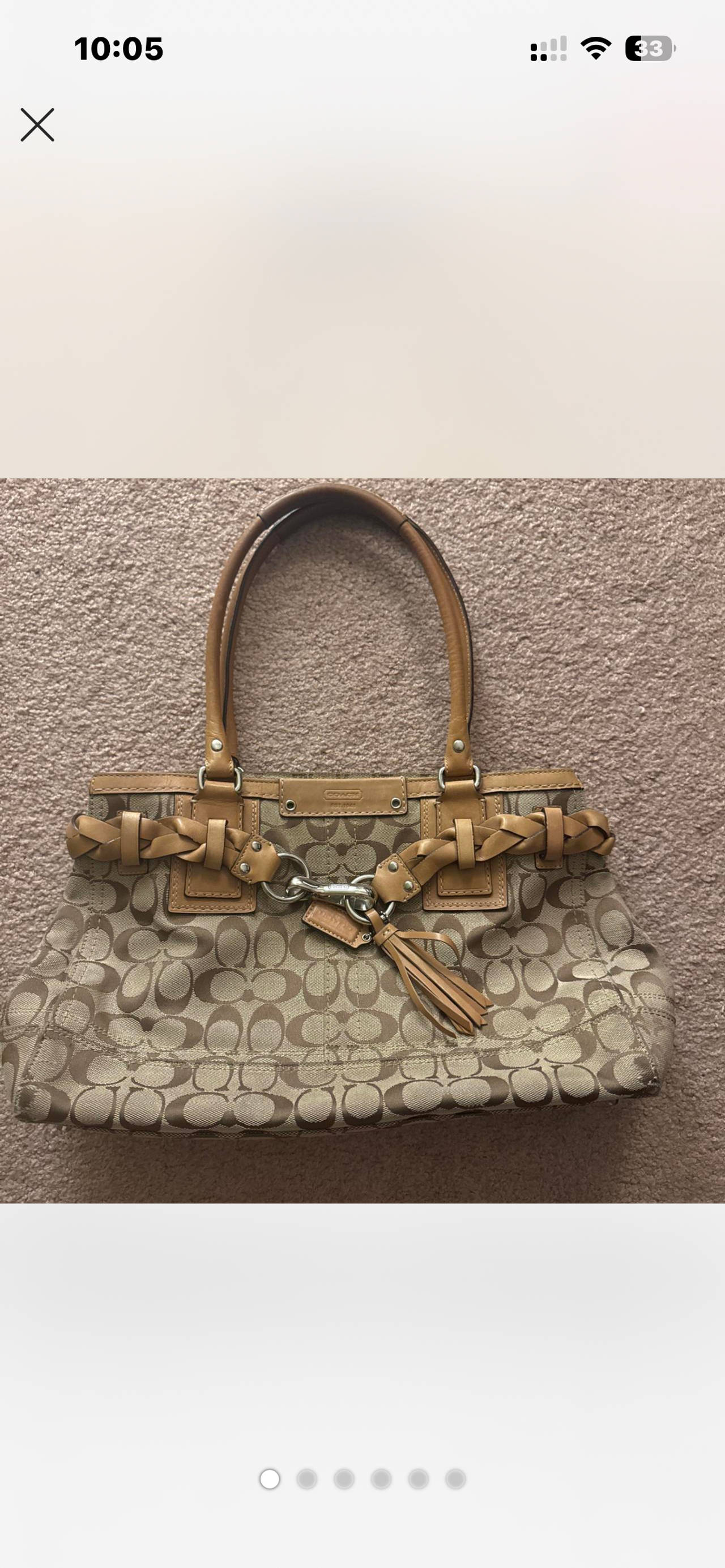 Coach Hamptons Signature Braided Tote