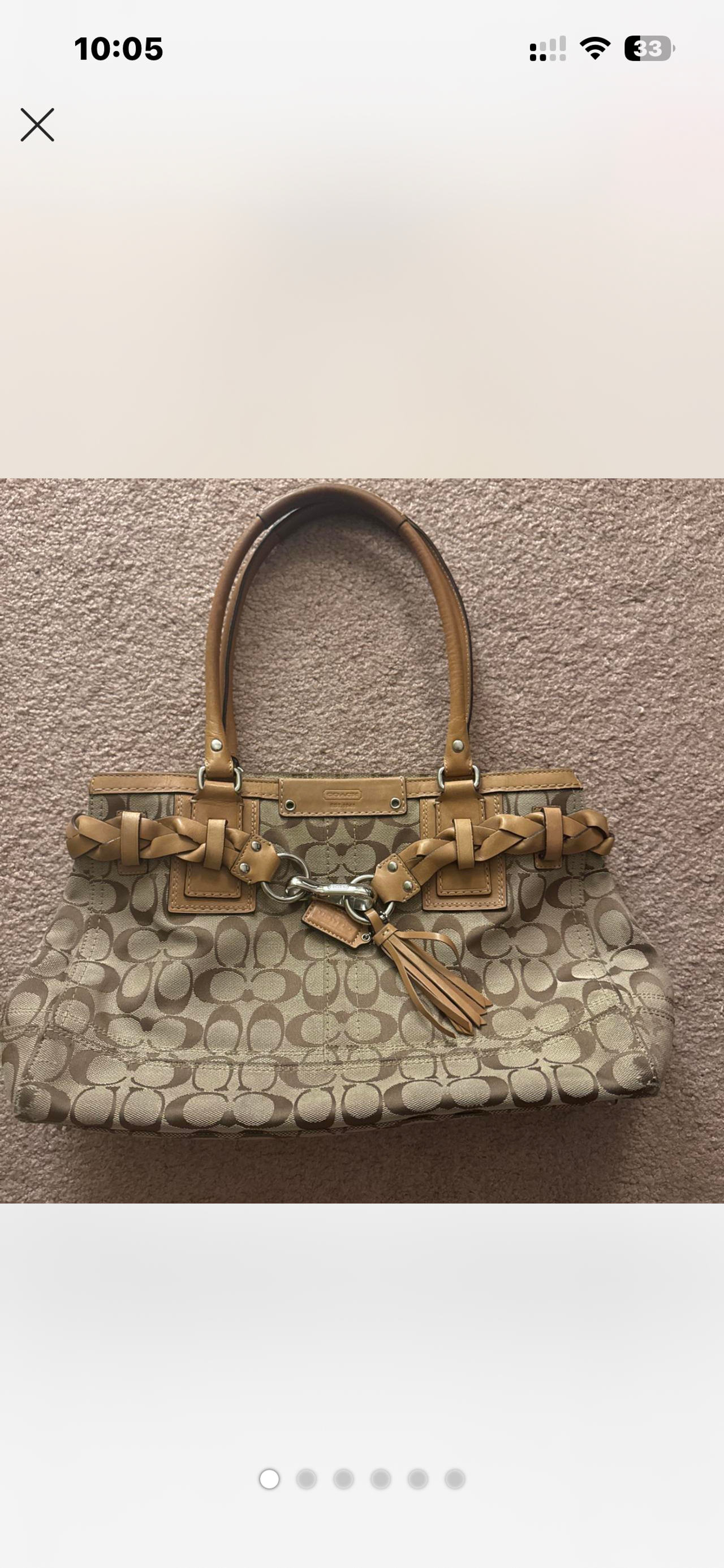 Coach Hamptons Signature Braided Tote