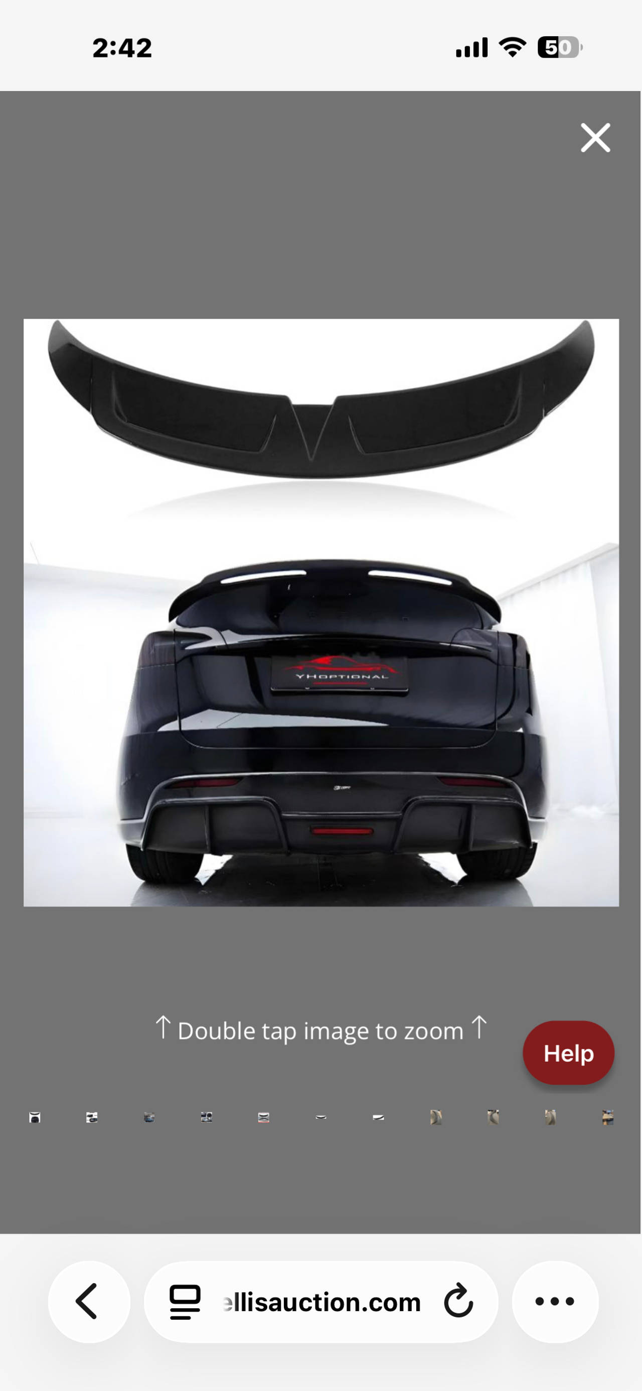 Tesla Model Y Performance Style Rear Trunk Spoiler - Matte Black