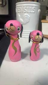 Vintage Pink Wood Poodle Salt and Pepper Shakers - Image 4