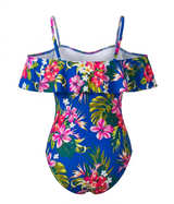 Kona Sol Tropical Floral Ruffle One Piece Swimsuit sz Large - Image 1