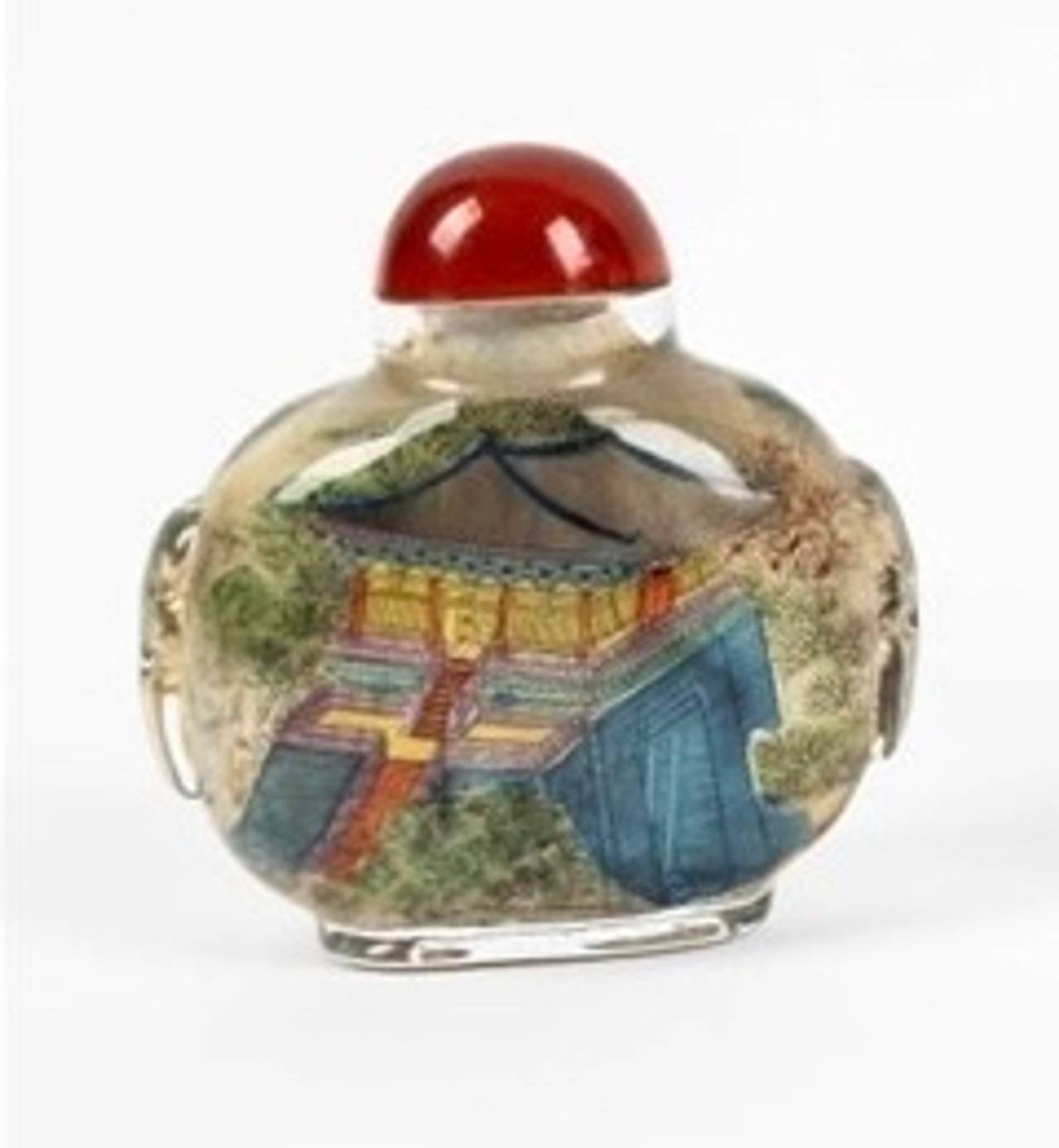Vintage Chinese Inside-Painted Glass Snuff Bottle.