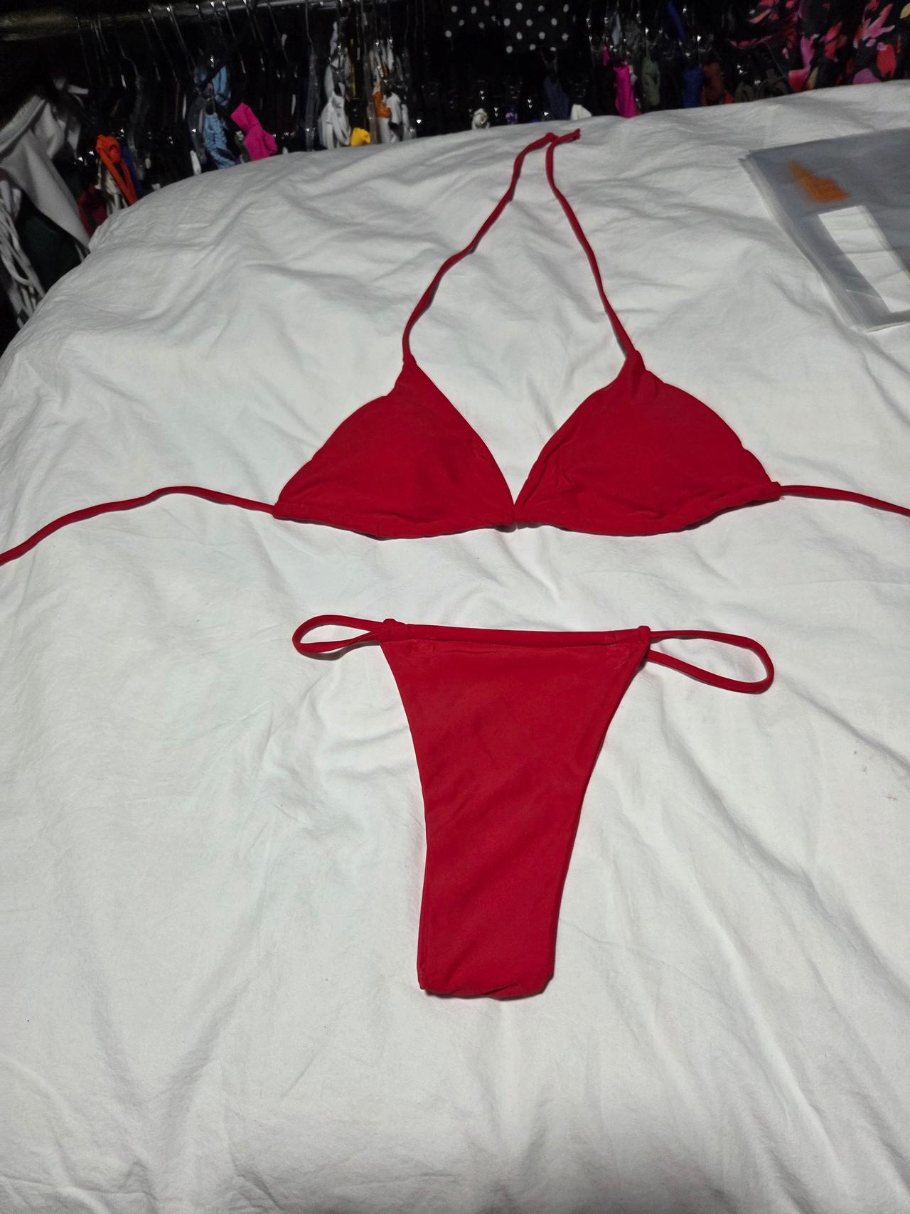 Red String Bikini Set