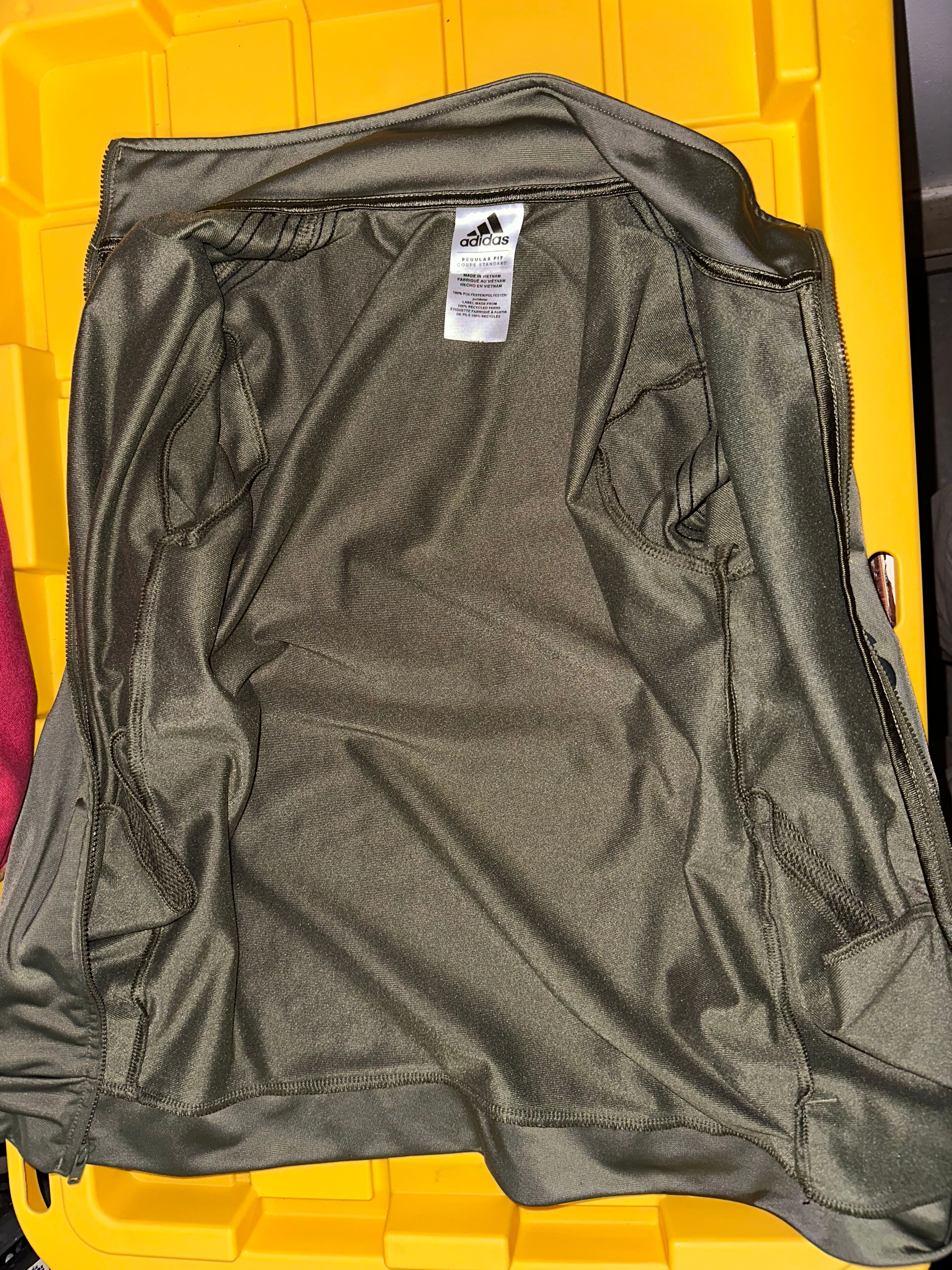 adidas Essentials Track Jacket Olive Green - Image 3