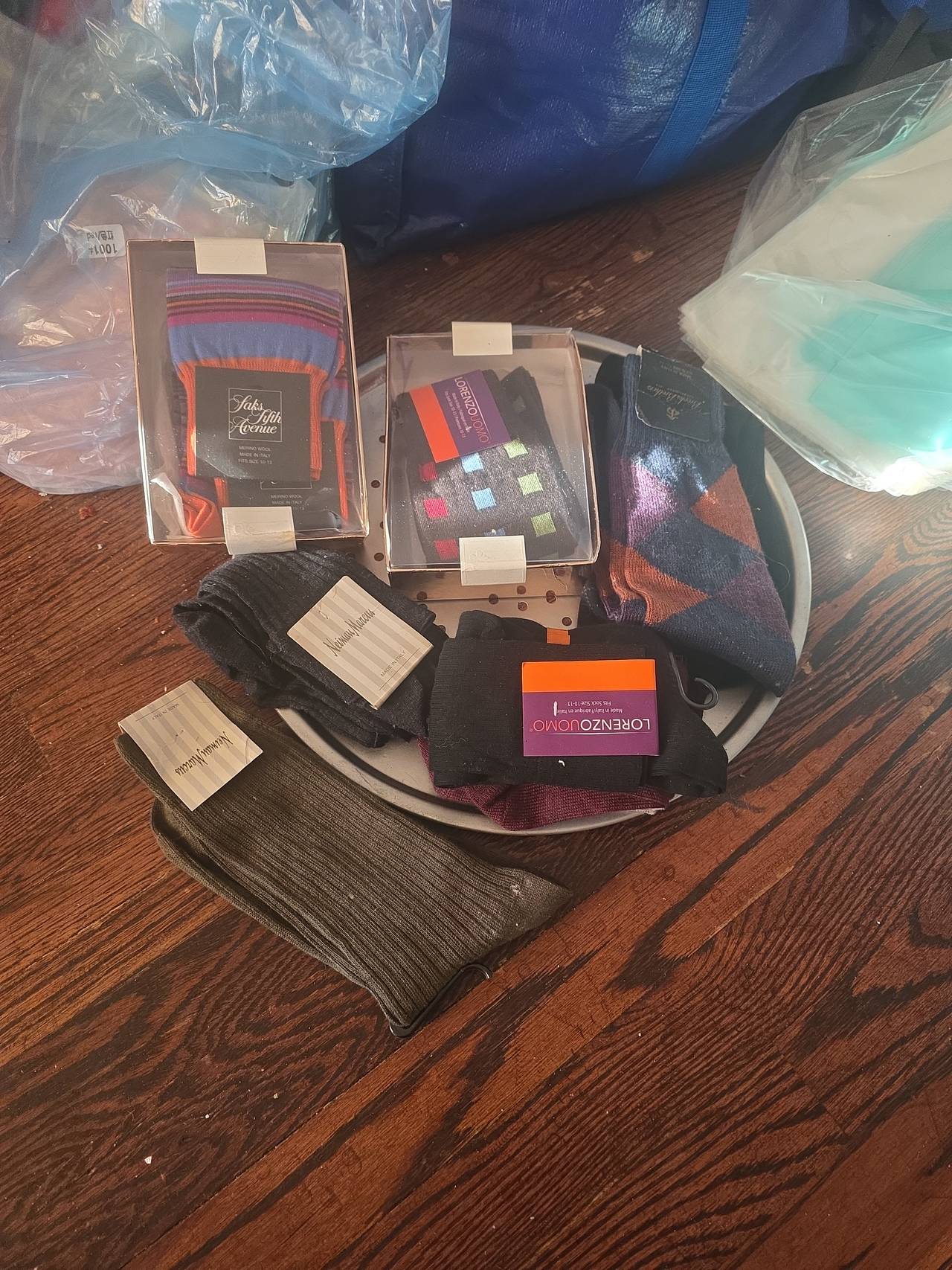 7pc  Lorenzo uomo Saks Fifth Avenue brooks bro Merino Wool Blend Dress  Socks 1i