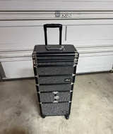 Songmics 4-in-1 Rolling Makeup Train Case - Image 1