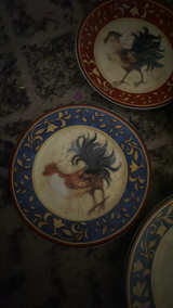 Isco Hand-Painted Rooster Decorative Plates-set of 8 - Image 2