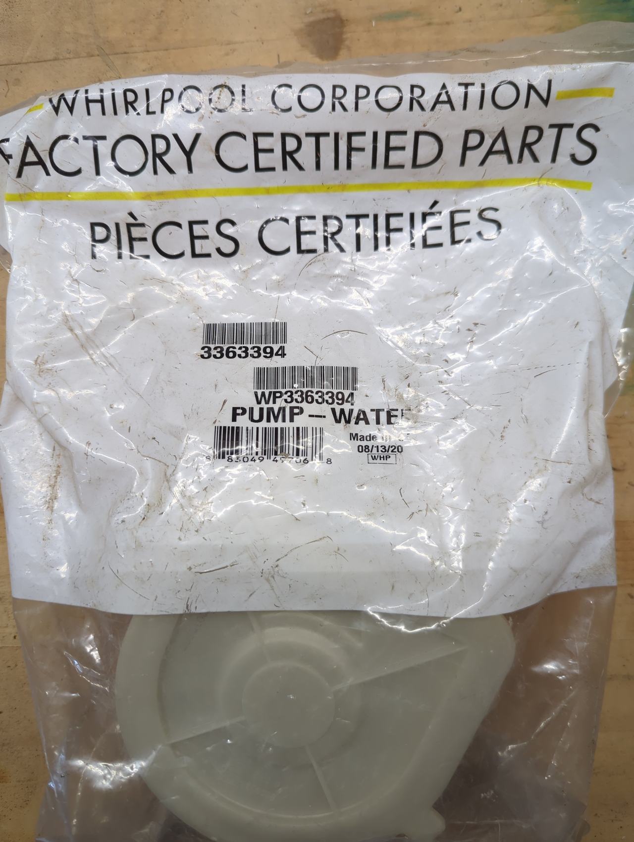Whirlpool WP3363394 Washer Water Pump