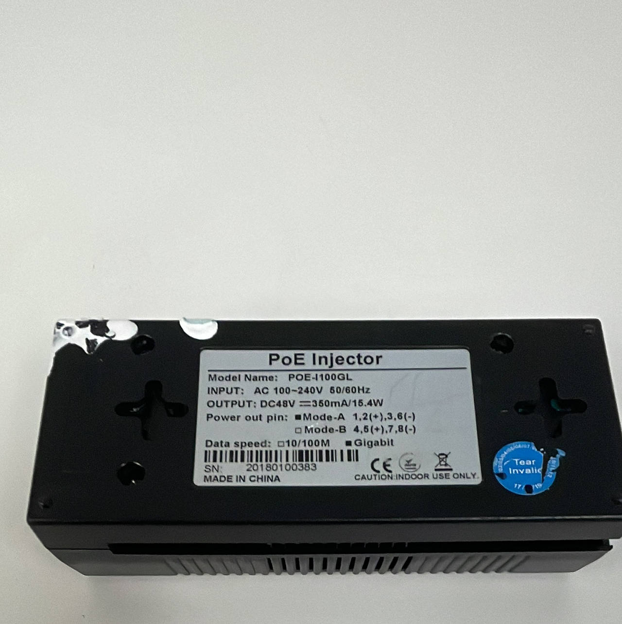 Gigabit PoE Injector 48V 15.4W