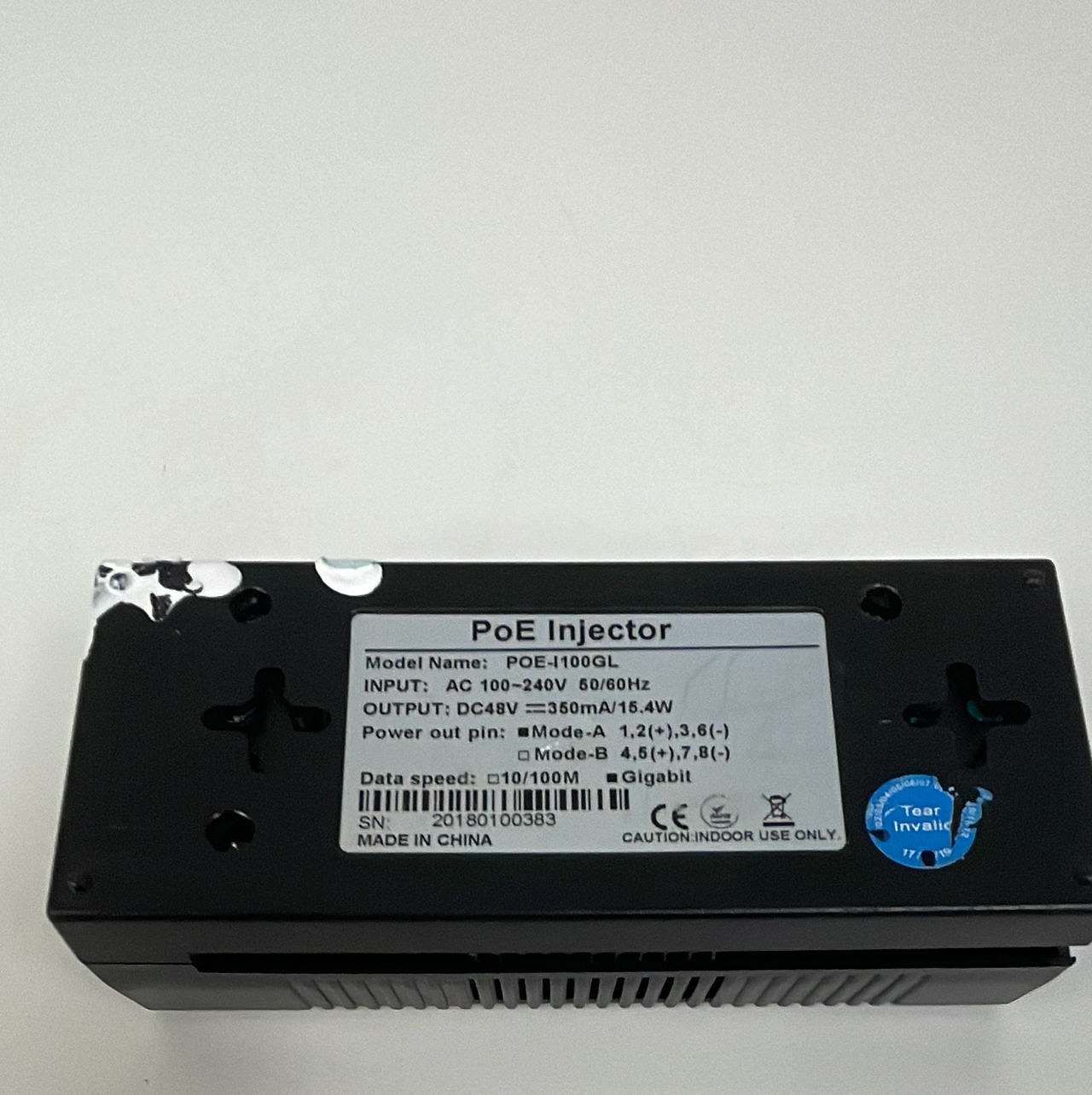 Gigabit PoE Injector 48V 15.4W