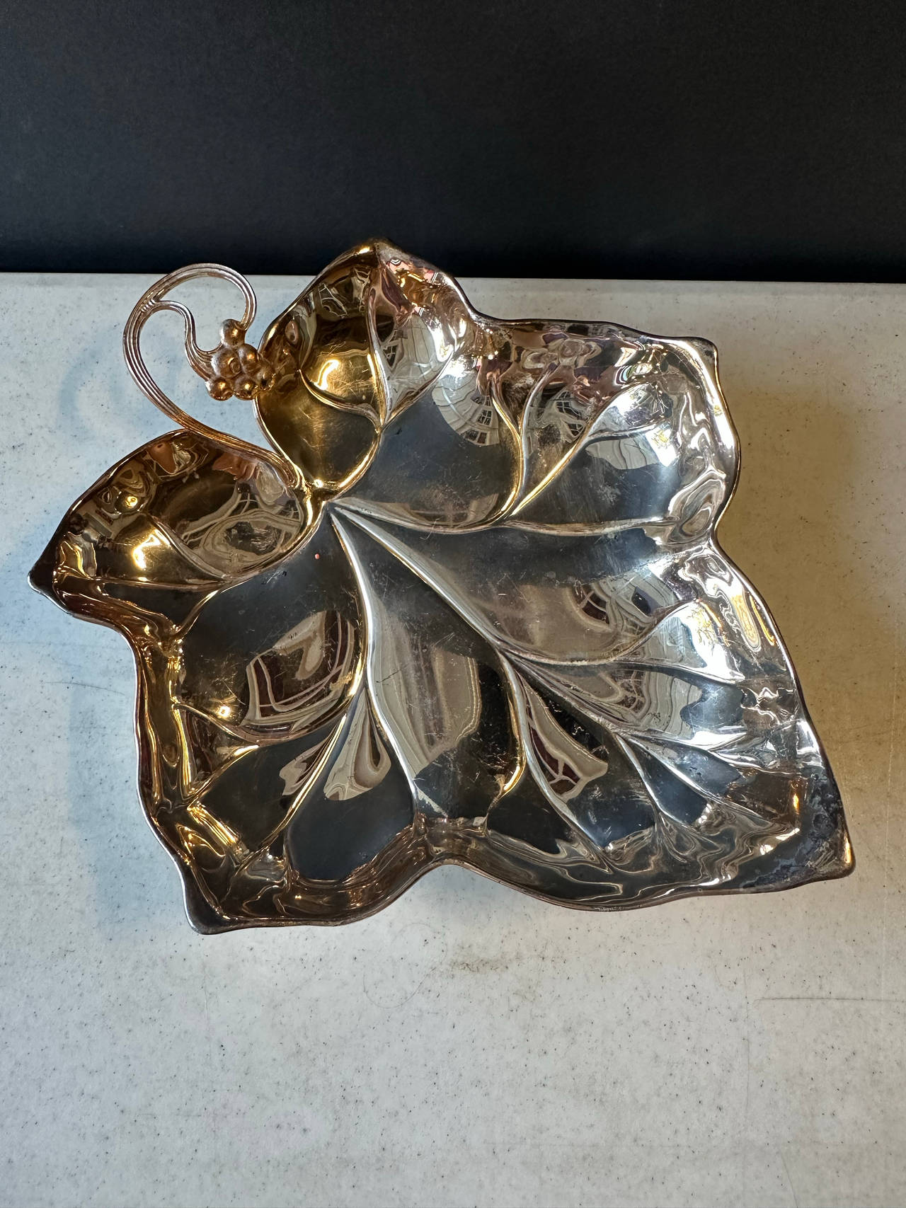 Sheridan Silver Plated Grape Leaf Dish