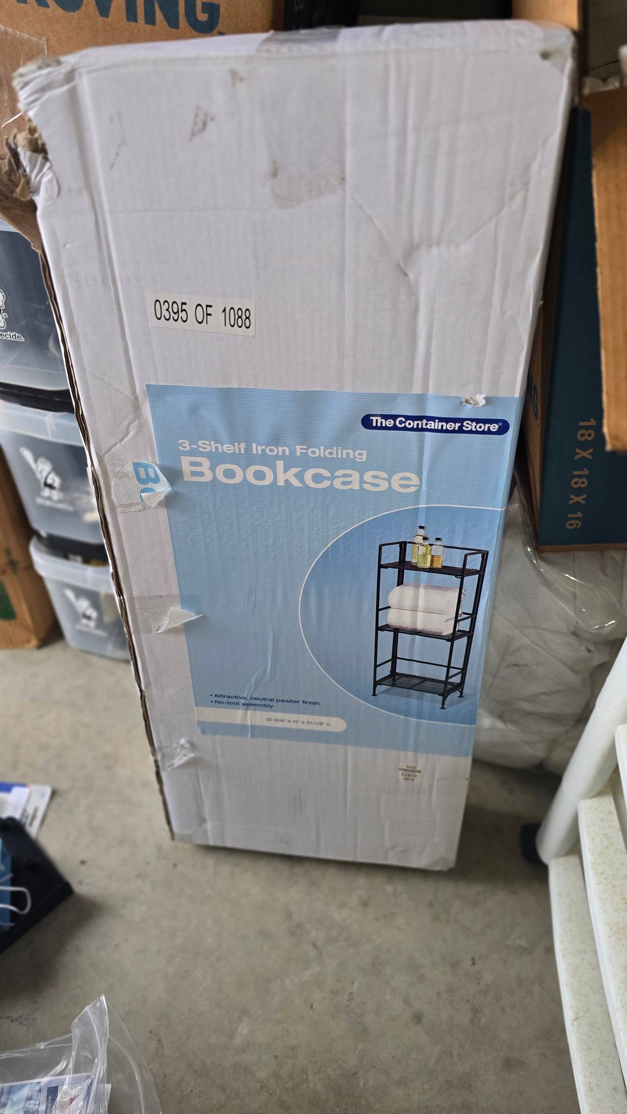 The Container Store 3-Shelf Iron Folding Bookcase