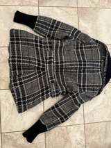 DKNY Wool Blend Coat Black & White Herringbone - Image 3