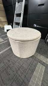 Round Tufted Shoe Storage Ottoman - Image 3