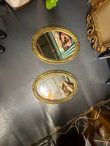 Ornate Oval Wall Mirrors - Gold rimmed - Plastic But Classy - Junkee Reno - Image 1