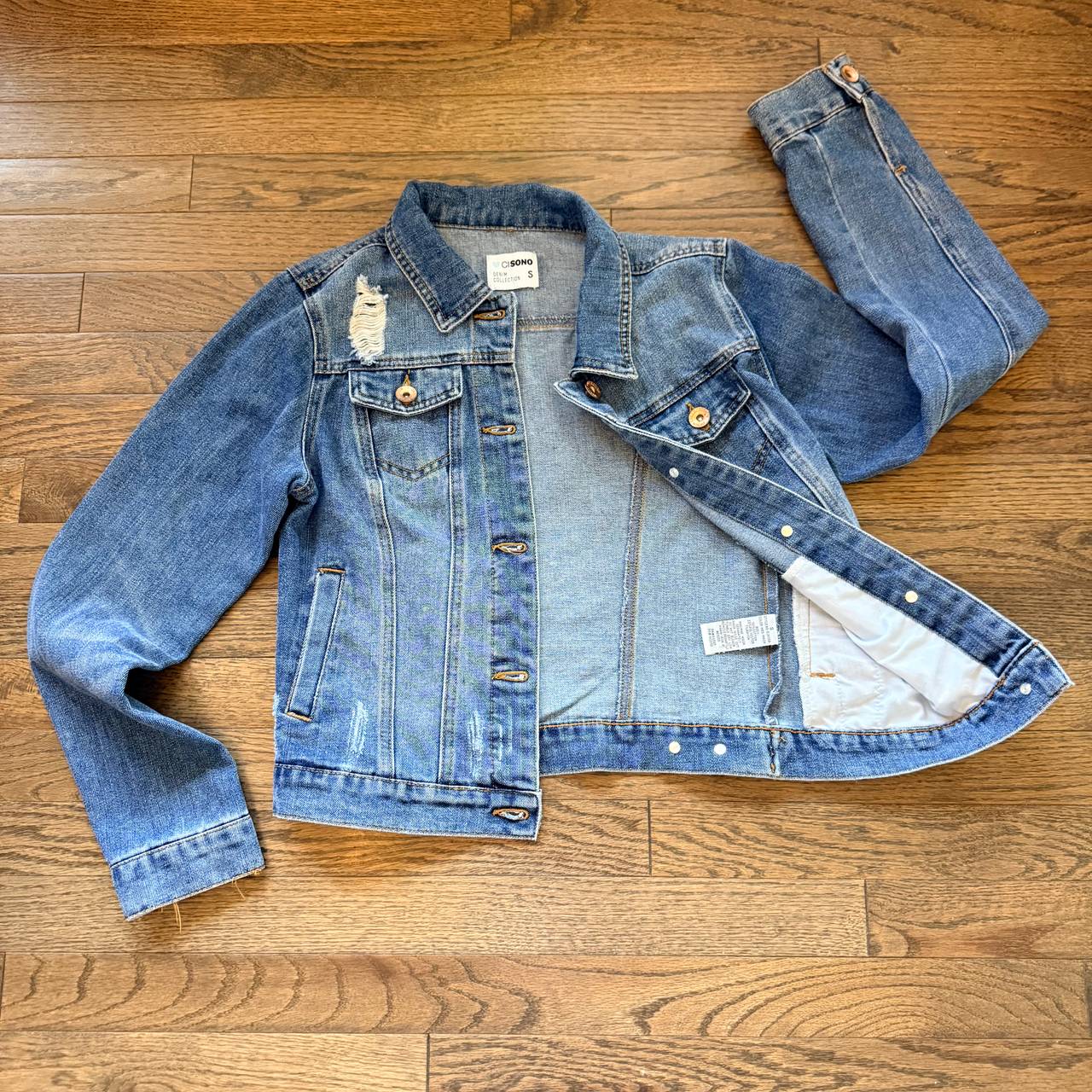 Sono Denim Collection Distressed Jean Jacket