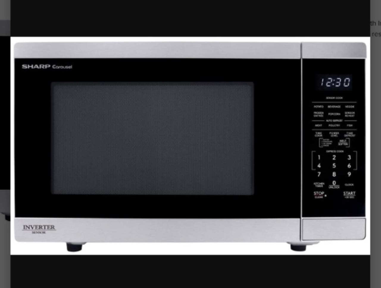 Sharp Carousel 1.1 cu. ft. 1000W Inverter Microwave Oven