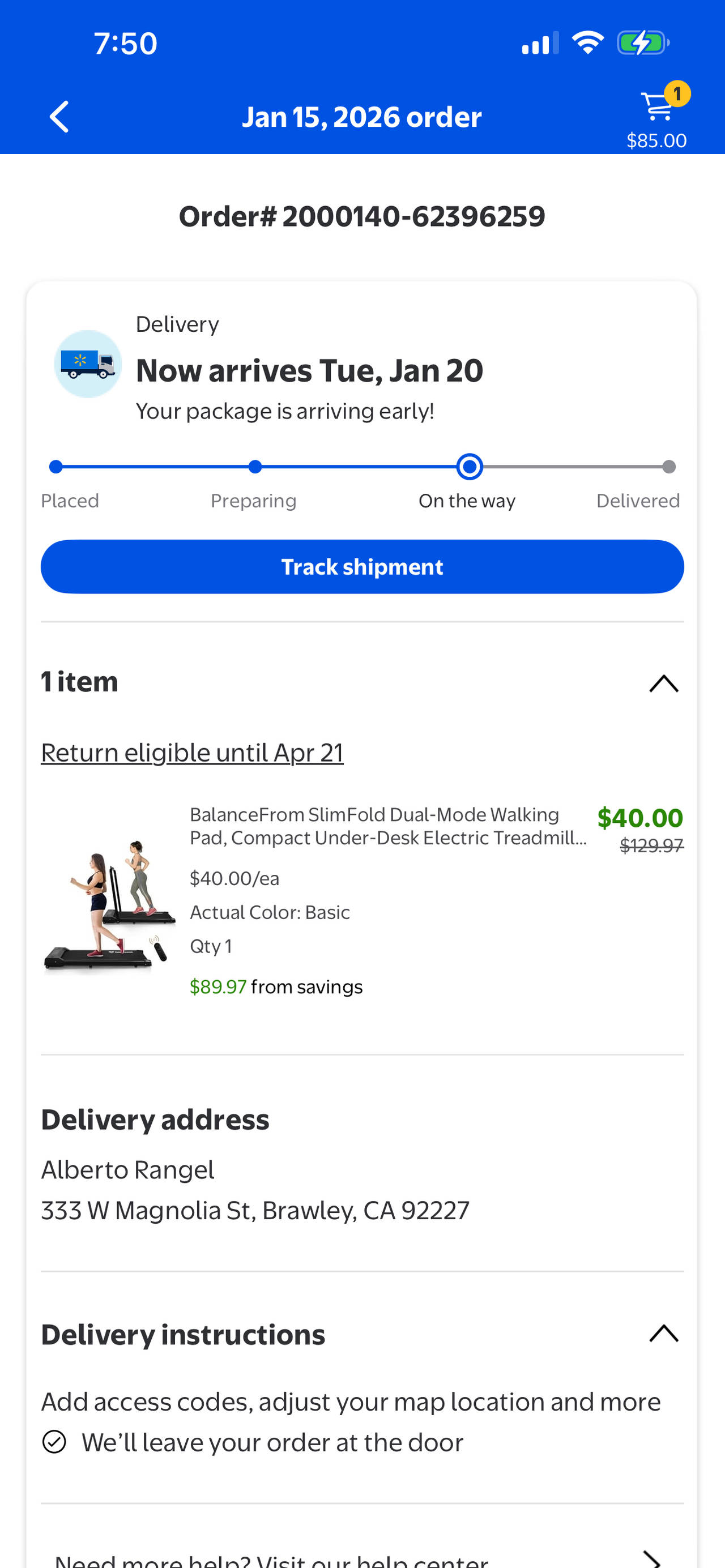 BalanceFrom SlimFold Dual-Mode Walking Pad Compact Under-Desk Electric Treadmill
