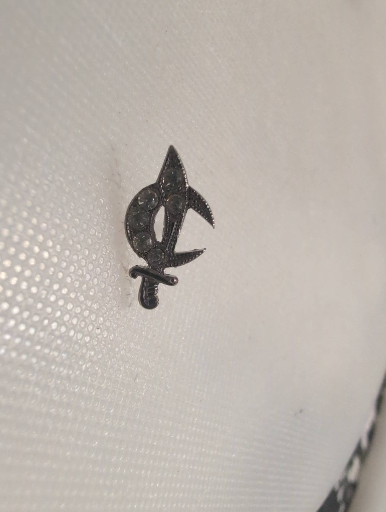 Vintage Style Scimitar and Crescent Moon Rhinestone Pin