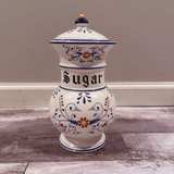 Royal Sealy Heritage Vintage Blue & White Sugar Canister - Image 1